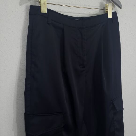 Gabrielle Union Black Satin Cargo Jogger Pants Womens 8 Relaxed Dressy N… - Picture 10 of 13